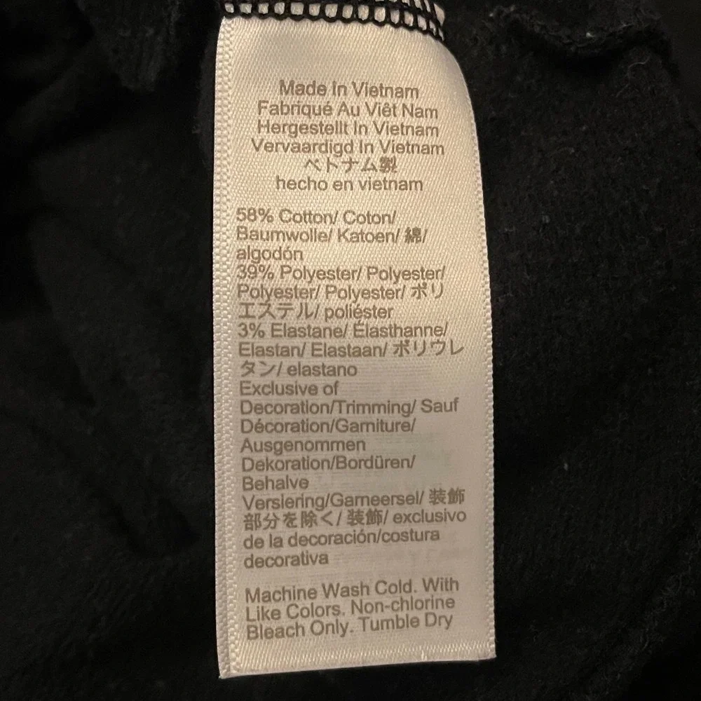 J. Crew Womens Black Plaid Ruffle Shoulder Sweatshirt Pullover Size L